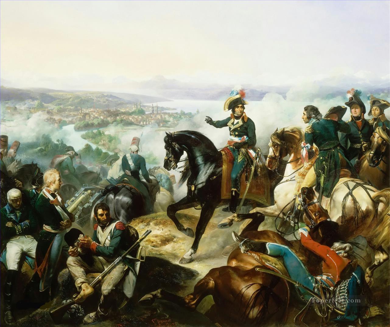 Bataille de Zurich le 25 septembre 1799 The Battle of Zurich by Francois Bouchot Military War Oil Paintings